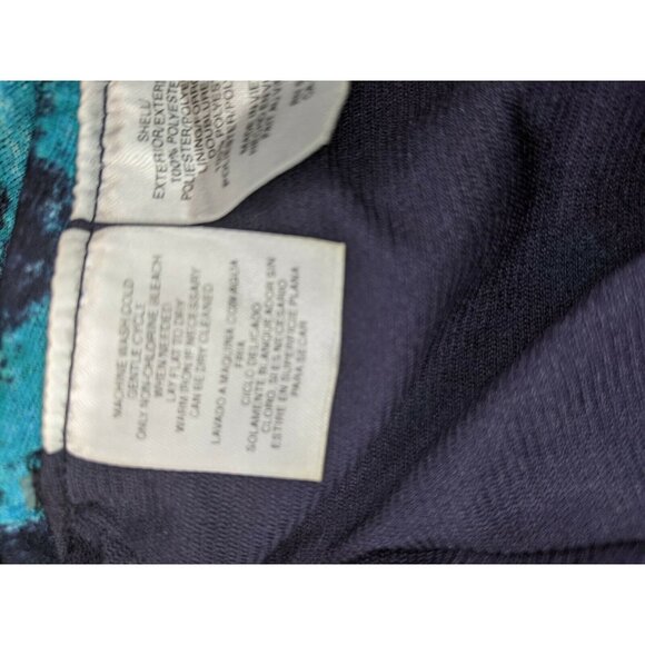 Jones New York Size L Skirt Black Teal Lined Modest Polyester Womens - Picture 3 of 6